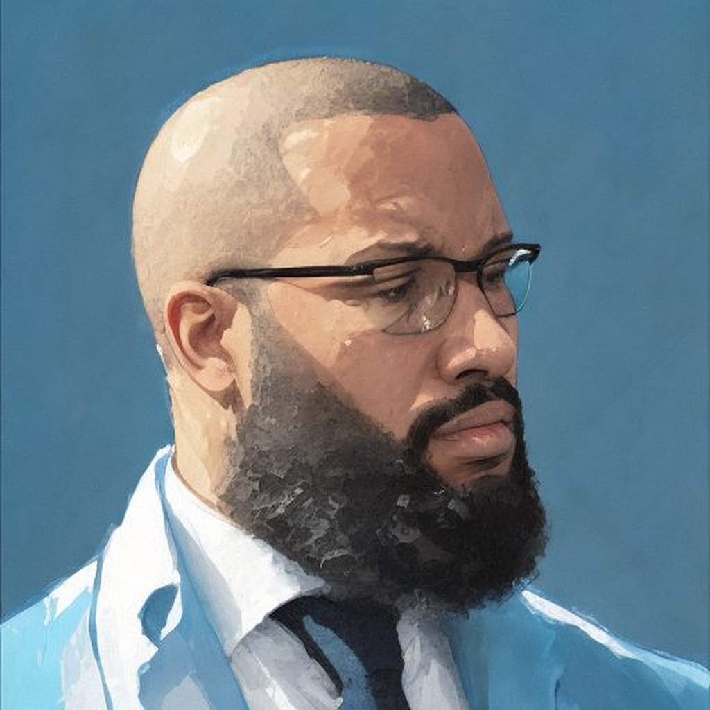 Painterly self-portrait of Adam McClarin